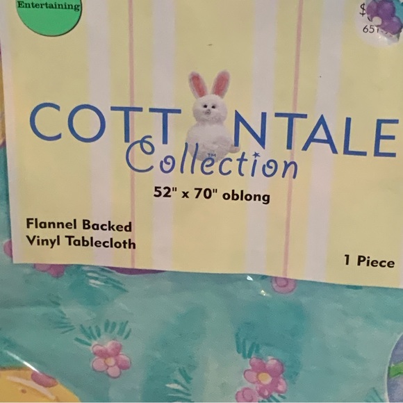 Tablecloth Easter Cotton tale Eggs Floral Oblong 52 X 70 New #EL - Picture 2 of 6